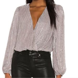 NWT Astr the Label Primadonna Glam Party Top Pewter y2k 90s shimmery Small